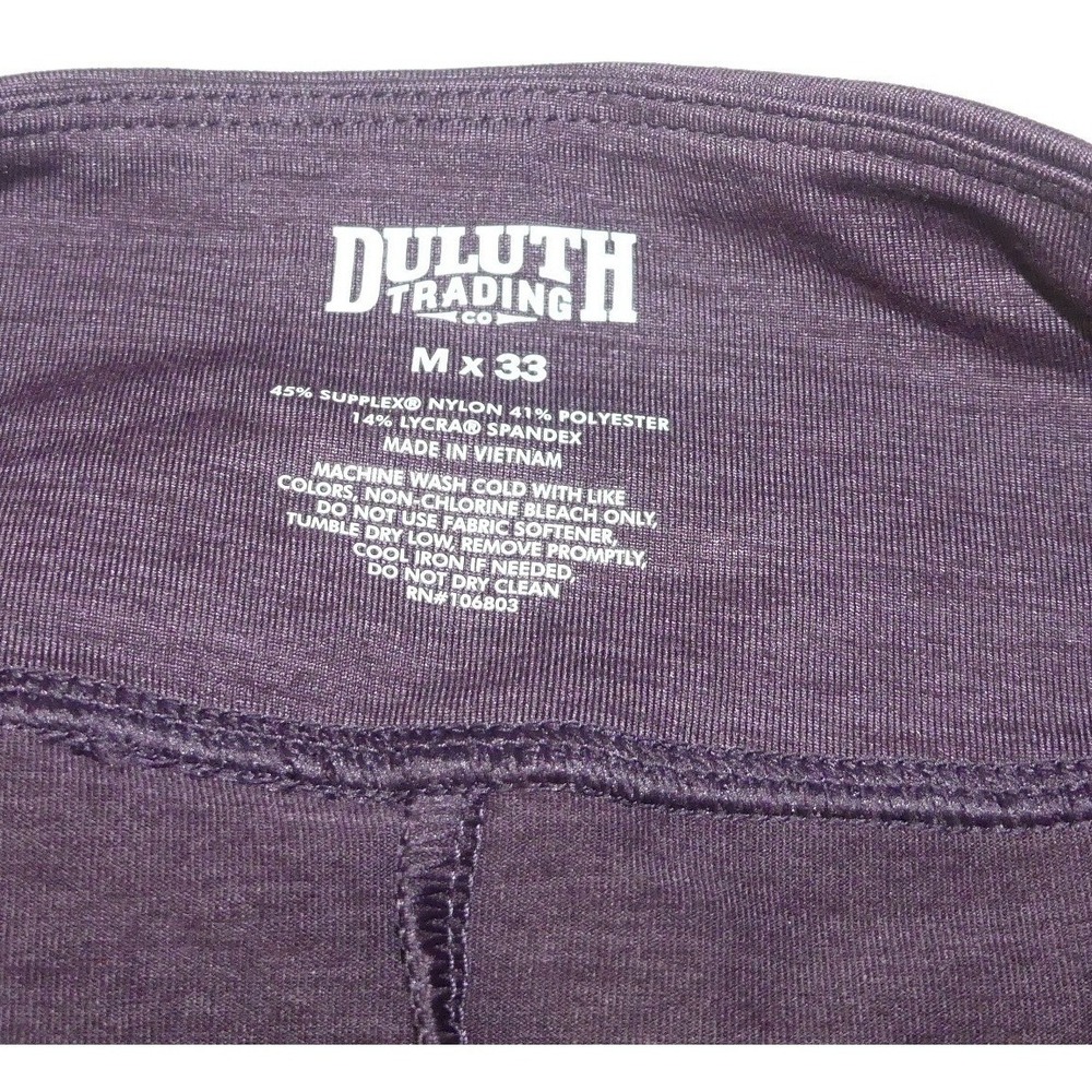 Duluth Trading Noga Straight Leg Pants Purple Heather M 33 Pull On Athleisure - Picture 5 of 5
